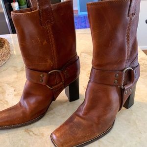 Michael Kors Tan Leather Moto Boots
